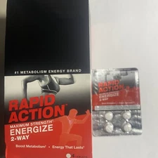 Rapid Action 2 Way Lasting Energy Boost Metabolism 24 Packs 96 Pills FREE SHIP