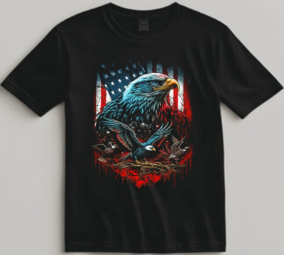 Bald Eagle USA Flag Shirt Patriotic Graphic Tee for American Freedom Lovers