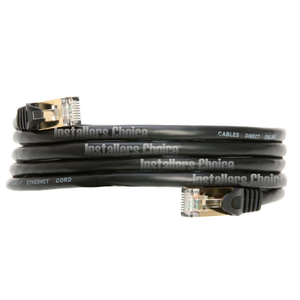 30ft Cat7 Ethernet LAN Network Cable High Speed SSTP Modem Router Black ...