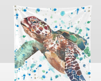 Unusual Sea Turtle For Fashion Bed/Sofa Soft Throw Blanket 58x80inch