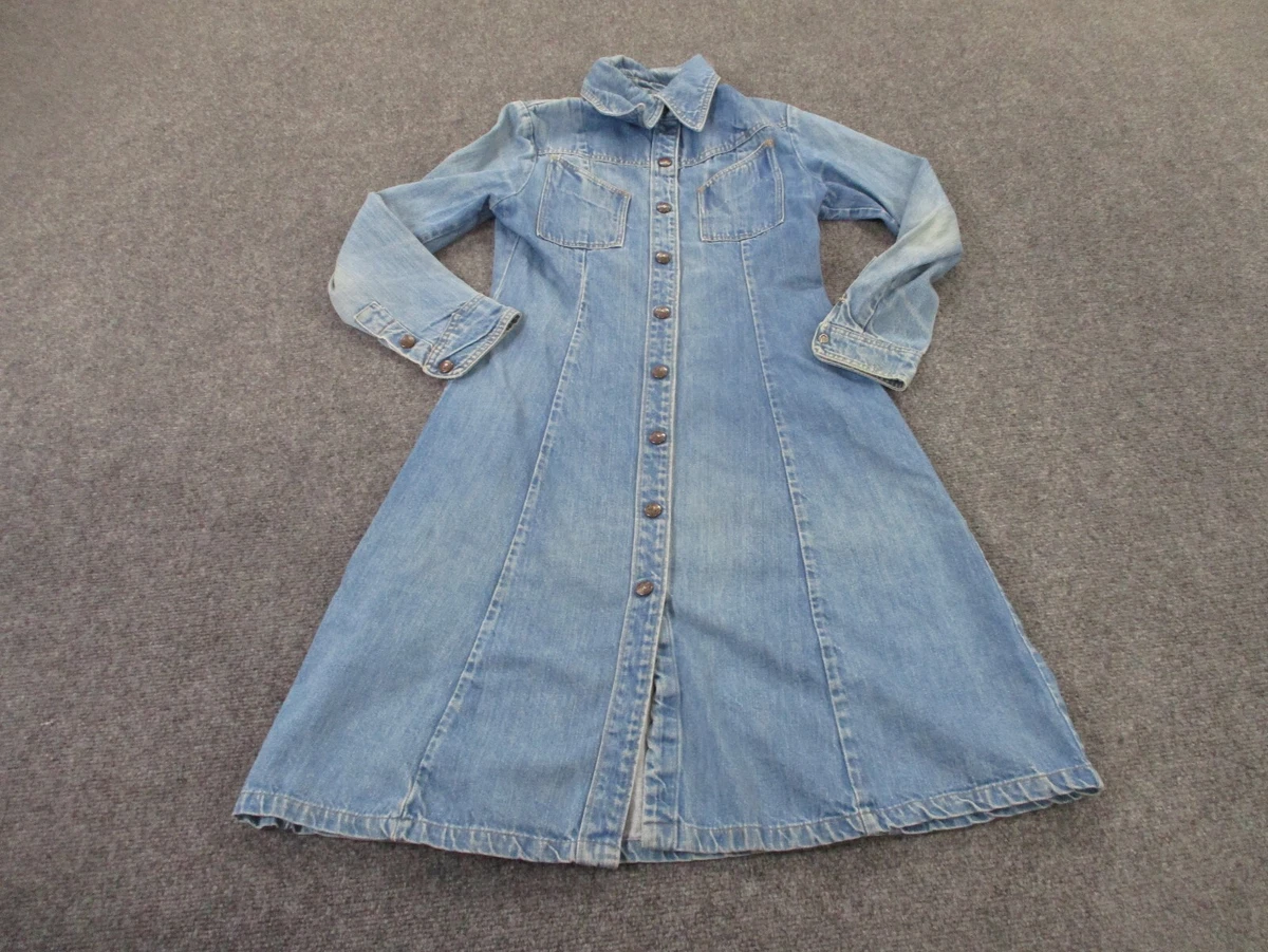 Denim Long Sleeve Solid Dresses for Women for sale | eBay