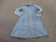 Vintage Landlubber Dress Womens 6 Denim Jean 70s Prairie Faded Country Western
