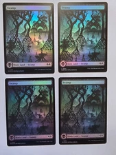 4x Swamp (264) - Foil - Full Art - Wilds of Eldraine - Near Mint - MTG