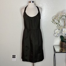 NWT J Crew Dress Size 8 Madeleine Cotton Cady Halter in Brown