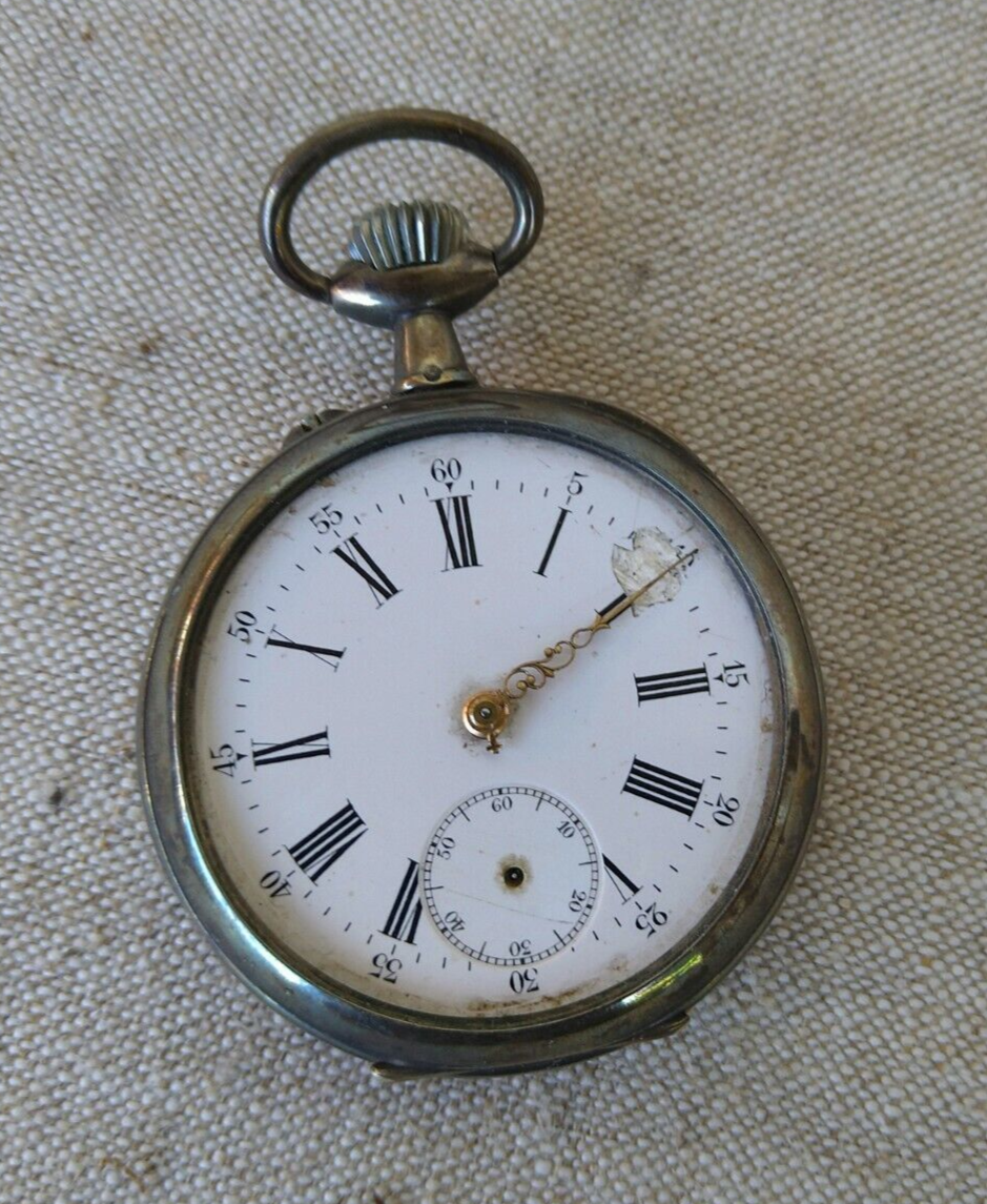 Montre à Gousset En Argent Massif Pour Homme - Mécanique Manuelle, Occasion Très Bon état