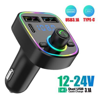 Bluetooth Car Wireless FM Transmitter Adapter 2-USB Chargers UK Hands-Free New