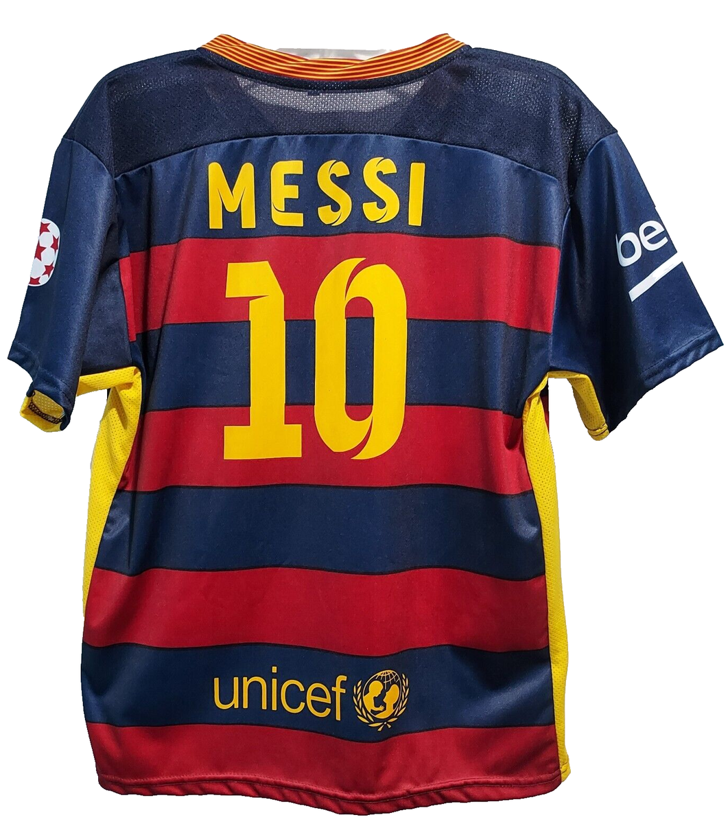 Messi Barcelona Jersey #10 Qatar Airways / Unicef Size