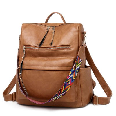 Leather Women Backpack Travel Bag, Purses Multipurpose Design