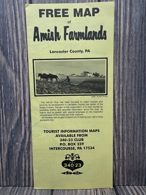 Free Map Of Amish Farmlands Lancaster County PA Tourist Information