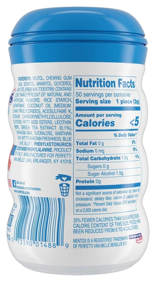 Mentos Sugar-Free Chewing Gum, Fresh Mint Flavor, 50 Count (Pack of 4), 07/2027 - Image 4 of 4