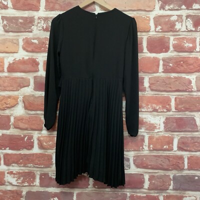 Express Dress Womens Small Plain Black Pleated Ruffle Casual Work Office  Zip Up | eBay