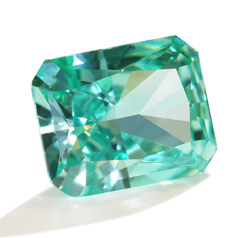 AAAAA Crushed Ice Cut CZ Radiant Paraiba A Cubic Zirconia Manual Loose Gemstone - Image 2 of 4