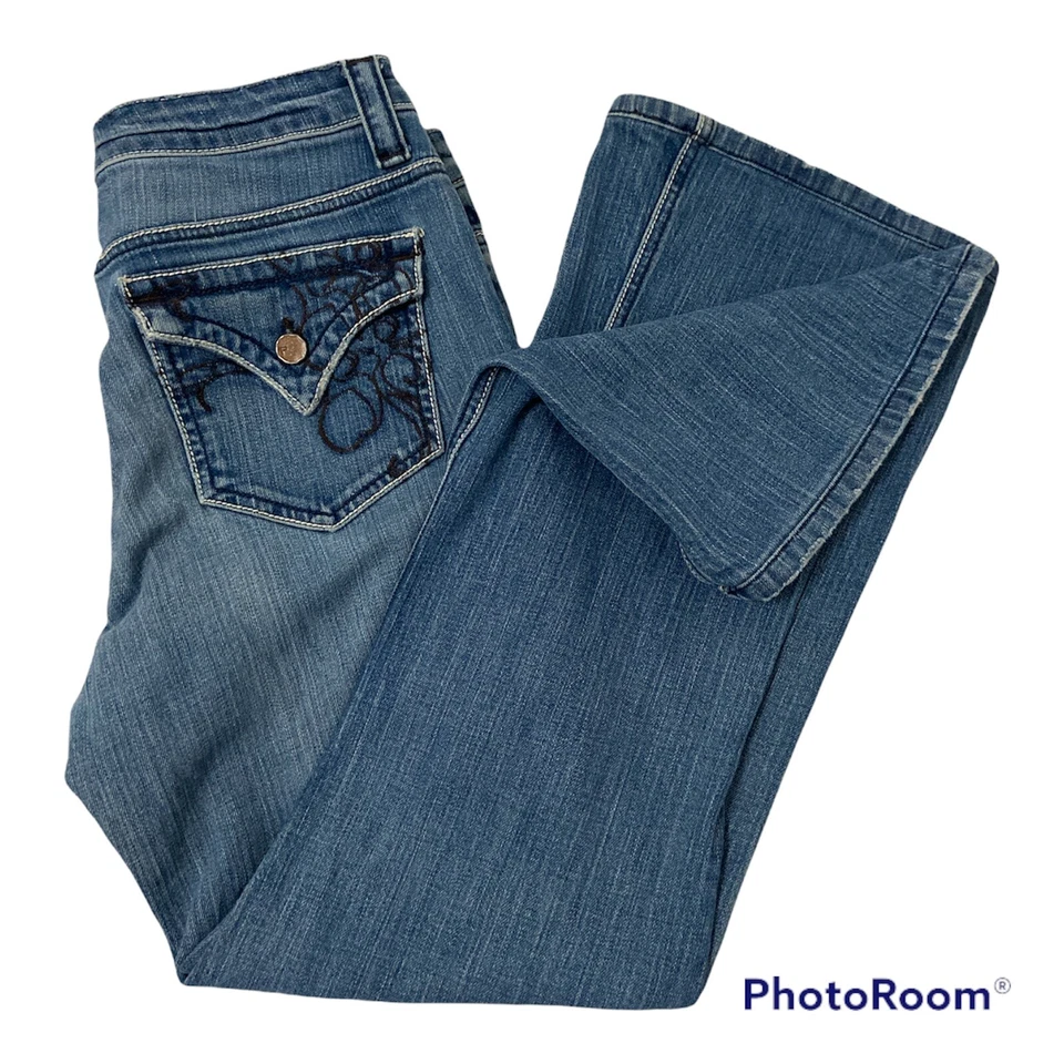 PURE COLOR FLARE WOMENS JEANS sz30 Light Wash NICE JEANS! Flap Pockets - Image 4 of 4