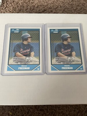 FREDDIE FREEMAN  2007 BOWMAN DRAFT PICKS Lot Of 2