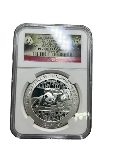 2014 China Panda Silver 1oz PF70 Ultra Cameo Smithsonian Institution NGC 359