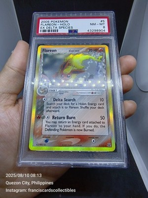 Pokemon GRADED Card - PSA 8: FLAREON #5 - HOLO (EX DELTA SPECIES