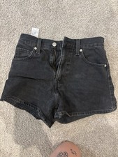 Levi's Women's Denim High Waist Mom Black Jean Shorts Size 25
