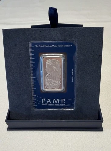 1oz Pamp Suisse Lady Fortuna .999 Fine Silver Bar W/Assay Card