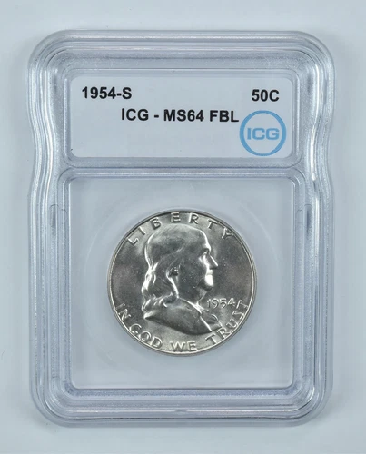 1954-S Franklin Half Dollar MS64 FBL ICG