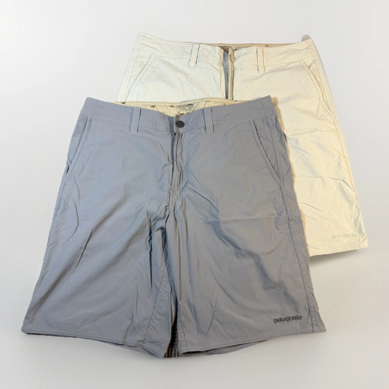 Patagonia Stretch Wavefarer Walk Shorts Mens 35 Grey 10” Inseam Lot Of 2