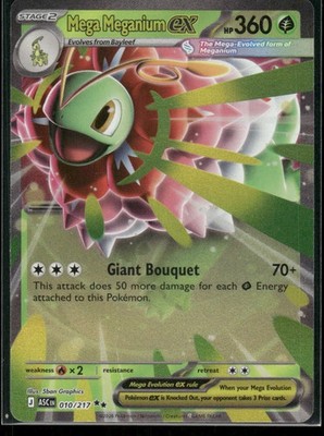 Mega Meganium ex Double Rare ME: Ascended Heroes 010/217 NM, $6.49