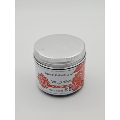 Four Elements Herbals Wild Yam Balancing Cream 2 fl oz Organic Made in USA READ