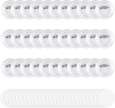 1.38 Inch Button Maker DIY Clear Button Pins 100 Pack Acrylic Button Making K...