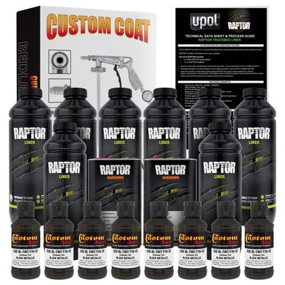 Raptor Black Metallic Urethane Spray-On Truck Bed Liner Spray Gun, 8 Liters