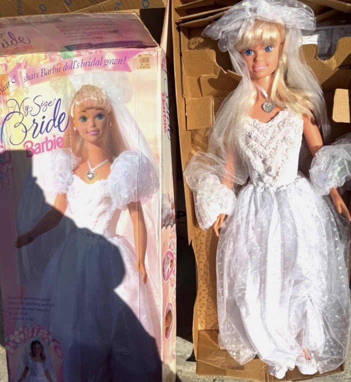 Vintage NEW 1994 My Size Barbie Bride Blonde Wedding Dress D