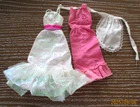 Vintage Barbie 1983 Crystal Doll Dress & Sweet 16 #9557 Pink Dress White Apron