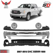 Front Bumper Chrome Steel & Lower Valance Kit For 2007-2013 GMC Sierra 1500