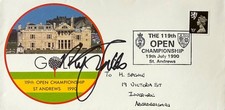 Nick Faldo Hand Signed Original 1990 St. Andrews The Open First Day Cover & COA
