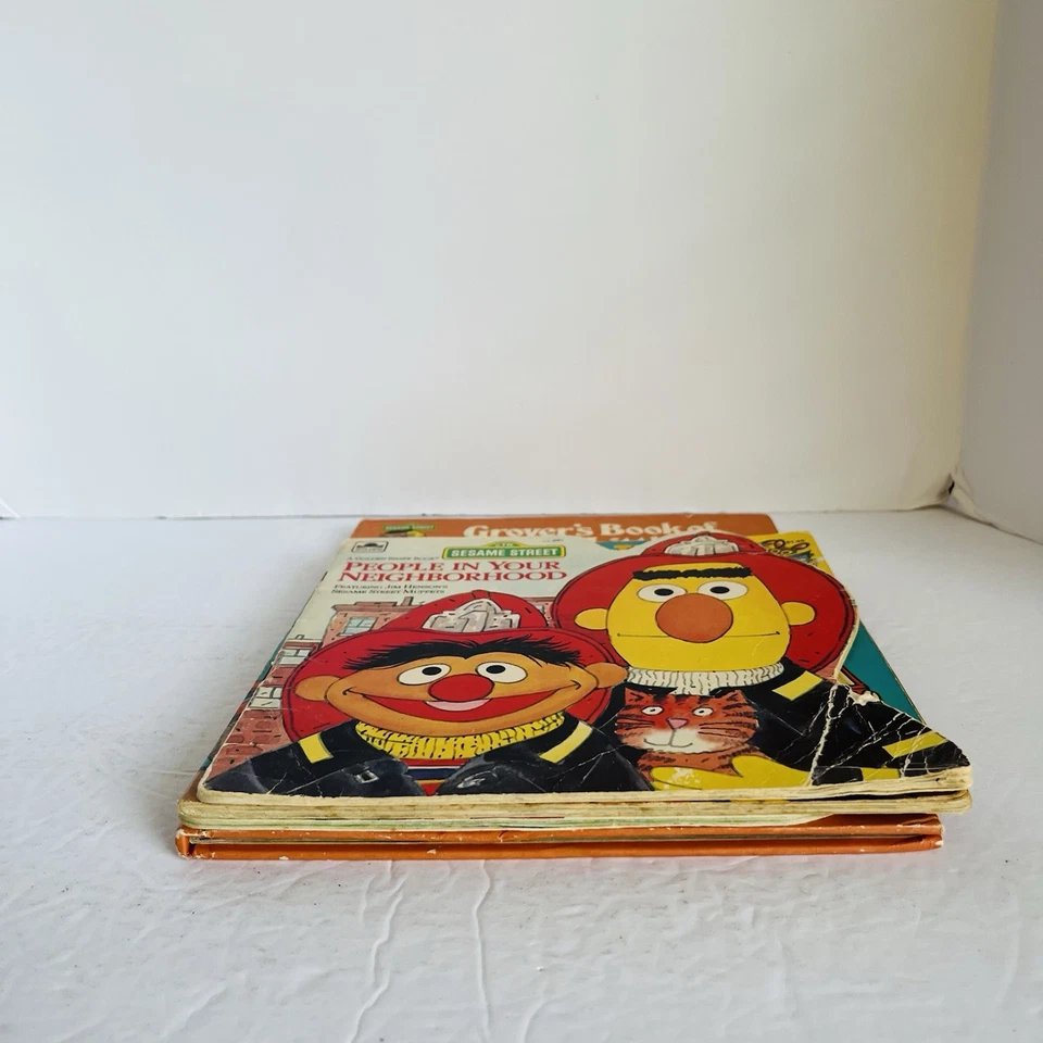 Lot of 4 Vintage Sesame Street Book Club Golden Shape Random House Pictureback Foto 3 de 4