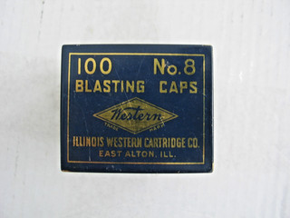 Western No. 8 Blasting Caps Tin. Illinois Western Cartridge Company