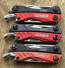 Gerber Dime Mini Multi-Tool Knife Pliers Scissors Driver SUPER Nice! Lot Of 3