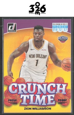 Zion Williamson 2022-23 Donruss Crunch Time Purple Press Proof #3
