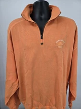 Tommy Bahama Pullover Sweater Shirt 2XL Orange Thermal Cold Outdoor 1/4 Zip Men