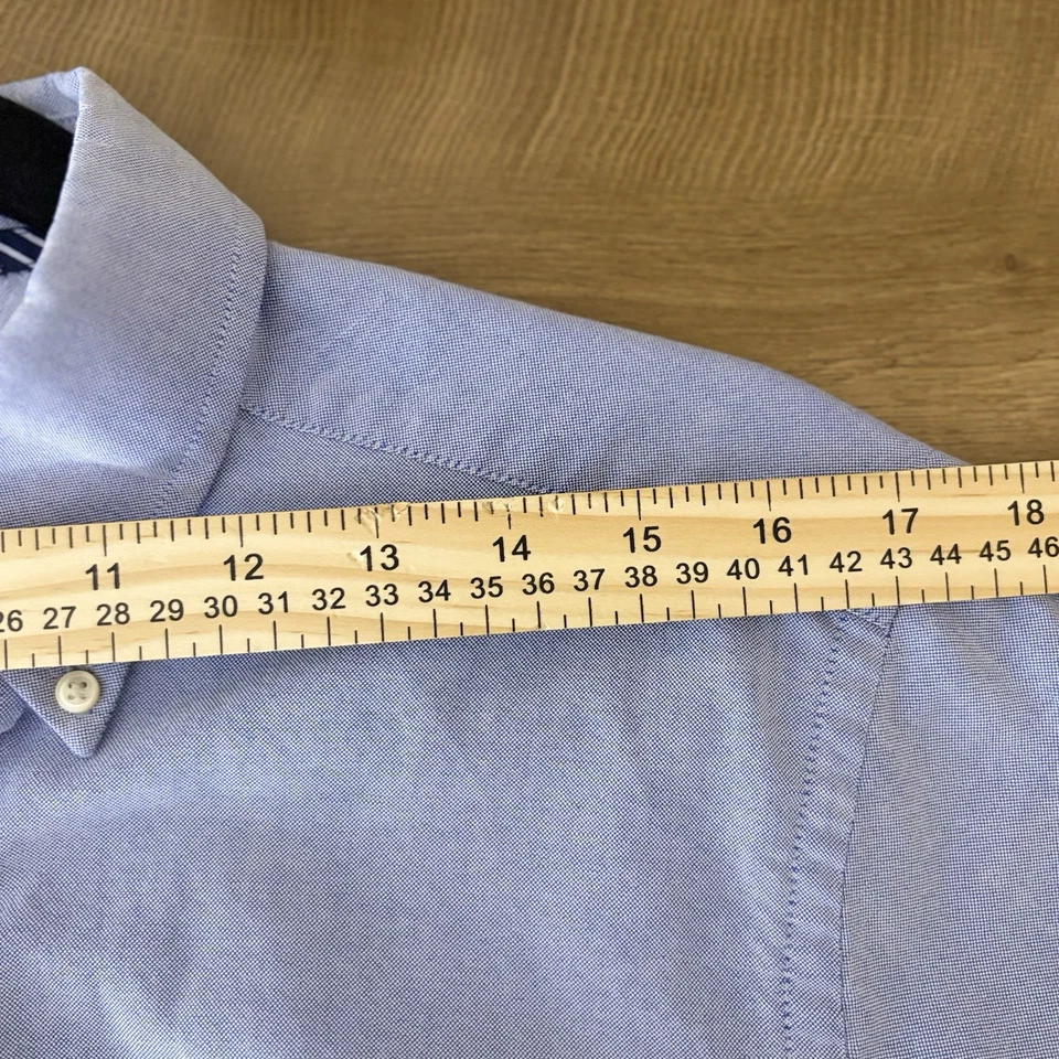 Vintage Izod Varsity Oxford Button Down Shirt Blue Men's Size Medium 15.5 32-33 - Image 4 of 4