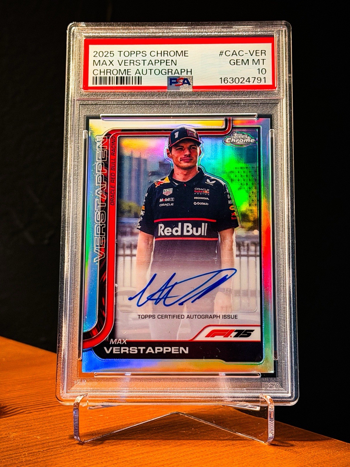 2025 Topps Chrome F1 Max Verstappen Auto PSA 10 Red Bull Racing