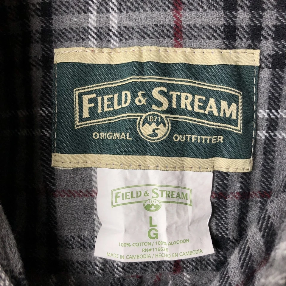 Used Field & Stream long-sleeved flannel check shirt size L men's - Image 3 of 4