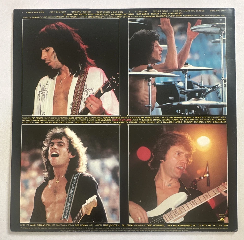 Pat Travers Band - Crash And Burn Lp Vinyl Record Album EX / VG+ - Image 3 of 4