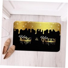 Mr and Mrs Bathroom Rugs Golden Black King and Queen Bath Rugs for Shower Tub