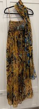Jovani Multicolor Watercolor Beaded Silk Pleated Prom Party Dress Gown Size 8