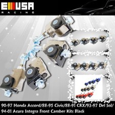 Front Camber Kit 4 Pcs Black Adjustable Emusa For 1988-1991 Honda Crx Front Camber Kit 4 Pcs Black Adjustable Emusa For 1988-1991 Honda Crx