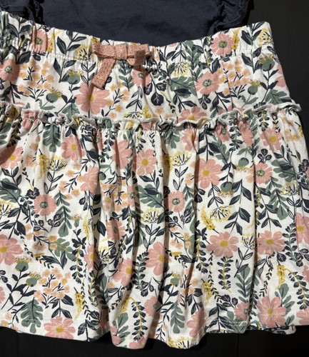 Big Girls Shabby Chic 2 Piece Flowers Matching Outfit Set Medium 7/8 Top & Skirt - Picture 5 of 11