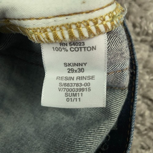 Gap 1969 Skinny Selvedge Jeans Men's Size 29x28 Resin Rinse Ringspun Denim - Picture 17 of 18