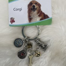 Corgi LITTLE GIFTS Dog Lover Keychain Silver Color Stainless Steel
