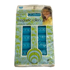 Tip Top 14 Medium Magnetic Hair Rollers Sealed Package Vintage NOS S-43