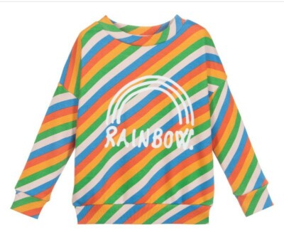 MOLO Girls striped rainbow sweatshirt size 3 NWT