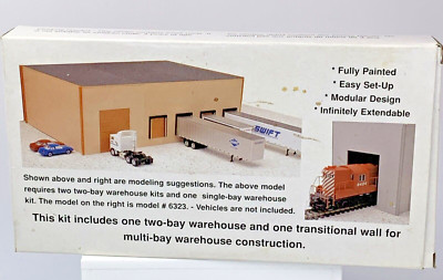 Promotex Modern Two-bay Warehouse #6320 Sand Color New in Box HO 1/87 scale